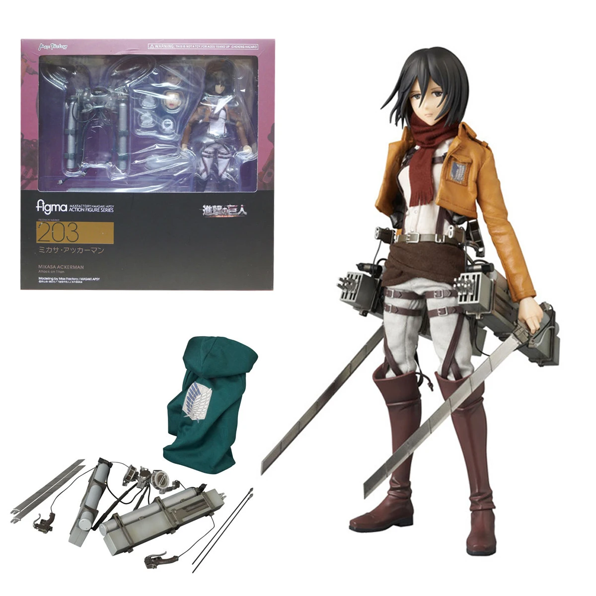kf S6dab1205fcfb49328b8854e953c8c28bA Anime Figure Attack On Titan Mikasa Ackerman Standing Holding Sword Detachable Model Toy PVC Collection Desktop - Attack On Titan Store